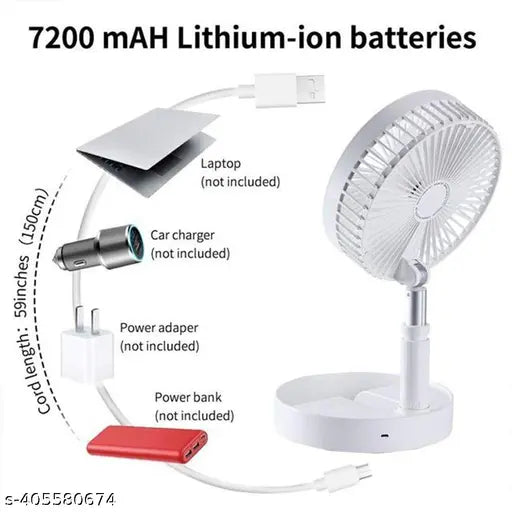 USB Rechargeable Desk Fan Portable